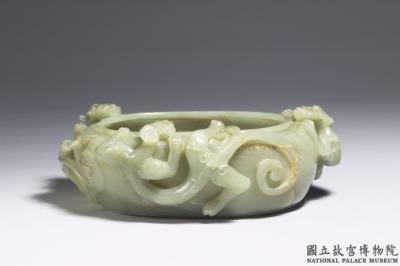 图片[2]-Jade brush washer with three chi-dragons, Qing dynasty (1644-1911)-China Archive